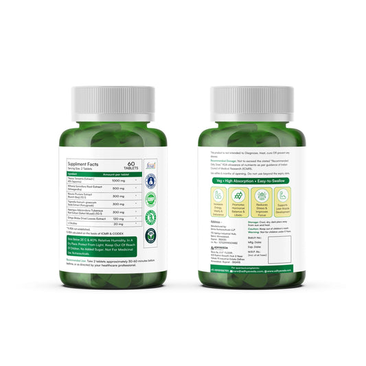 Adhyaveda Testosterone Booster Jar Back View Details