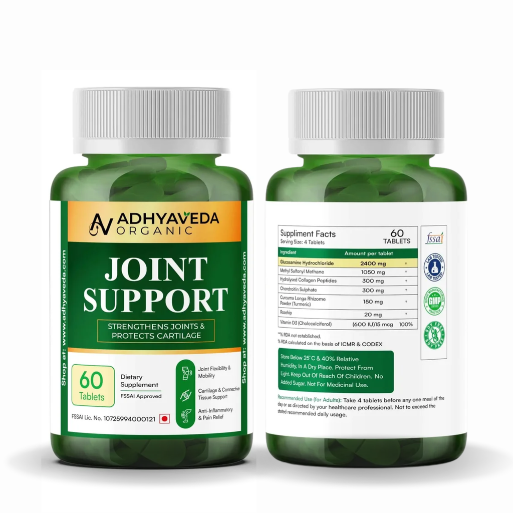 Adhyaveda Joint & Essential Wellness Combo | Plant-Based Omega 3-6-9 & Daily Nutrition Support | 120 Tablets & Soft Capsules
