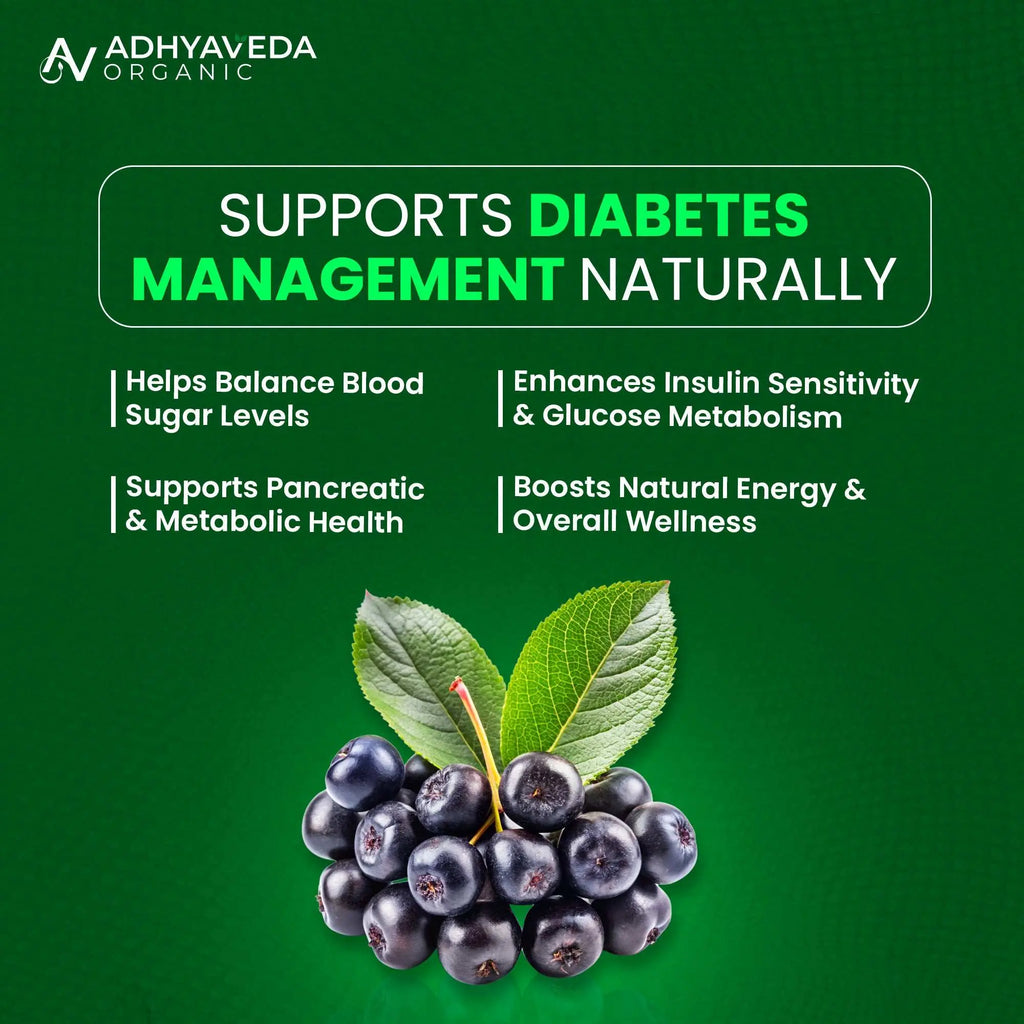Adhyaveda Diabetic Care | Ayurvedic Blend of Karela, Jamun & Giloy | Supports Sugar & Metabolic Health | 120 Tablets - Adhyaveda