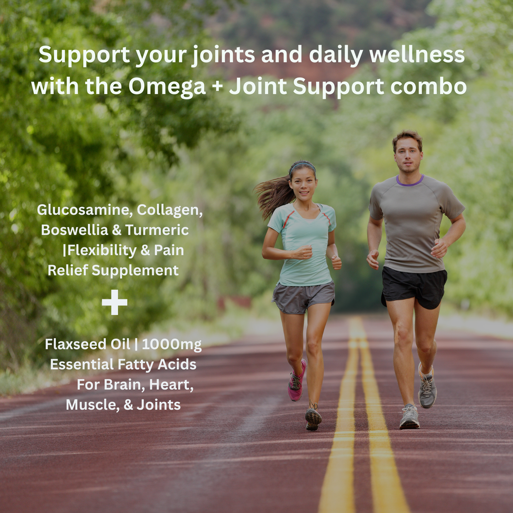 Adhyaveda Joint & Essential Wellness Combo | Plant-Based Omega 3-6-9 & Daily Nutrition Support | 120 Tablets & Soft Capsules