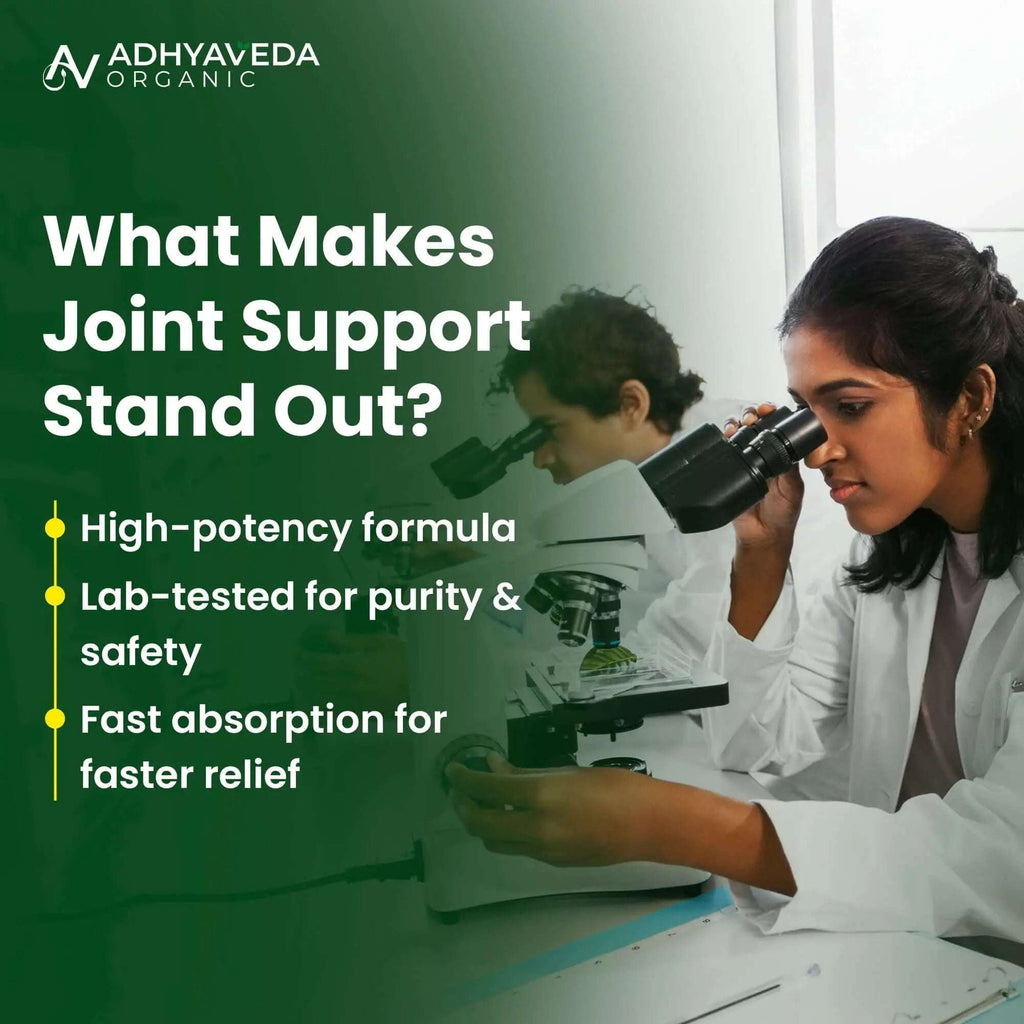 Adhyaveda Joint Support | Glucosamine, MSM, Collagen, Boswellia & Turmeric | Flexibility & Pain Relief Supplement | 120 Tablets - Adhyaveda