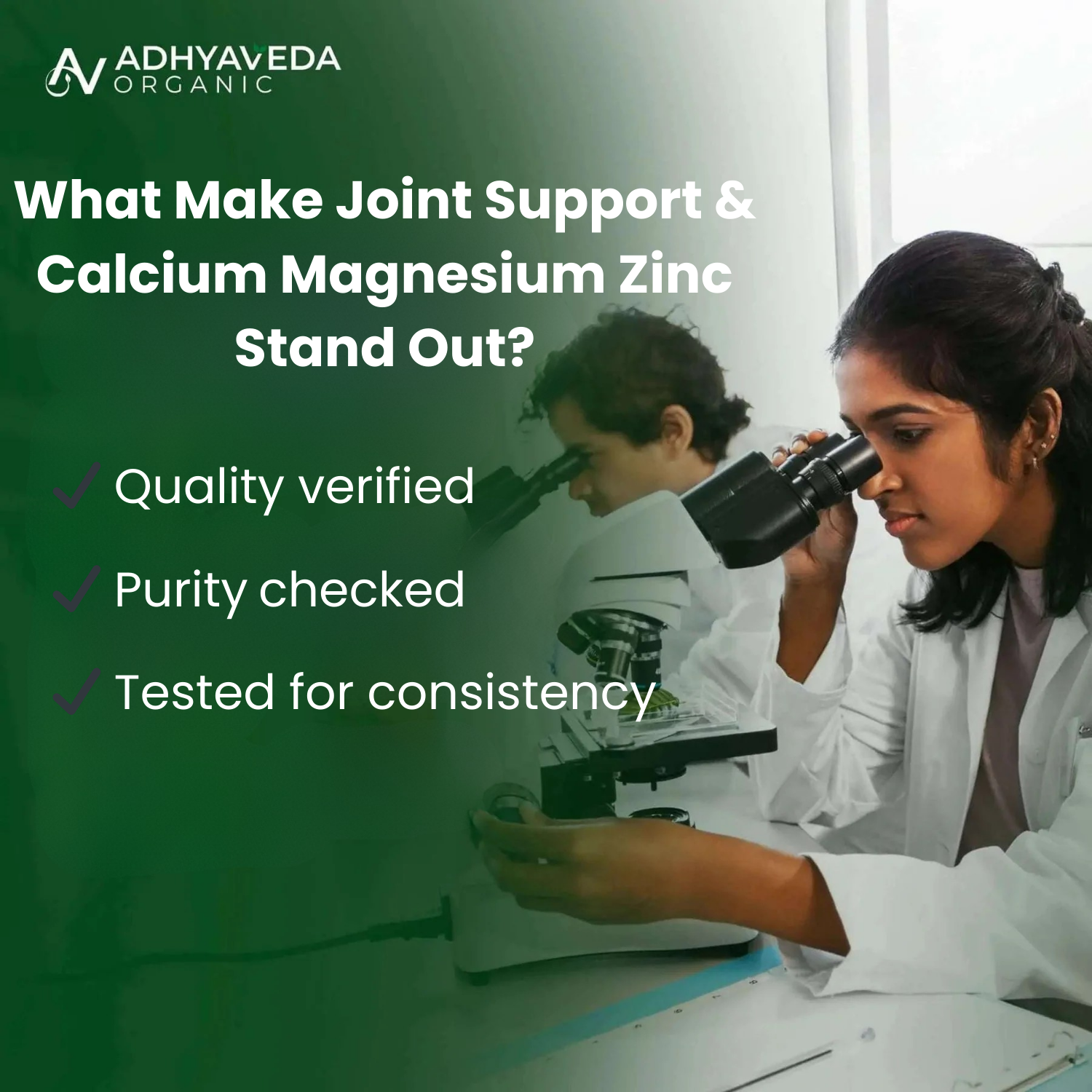 Adhyaveda Calcium Magnesium Zinc | Joint Support Vitamin D3, B12 & K2 | Daily Lifestyle Support | Sugar-free Supplement || Glucosamine, MSM, Collagen, Boswellia & Turmeric | Flexibility & Pain Relief