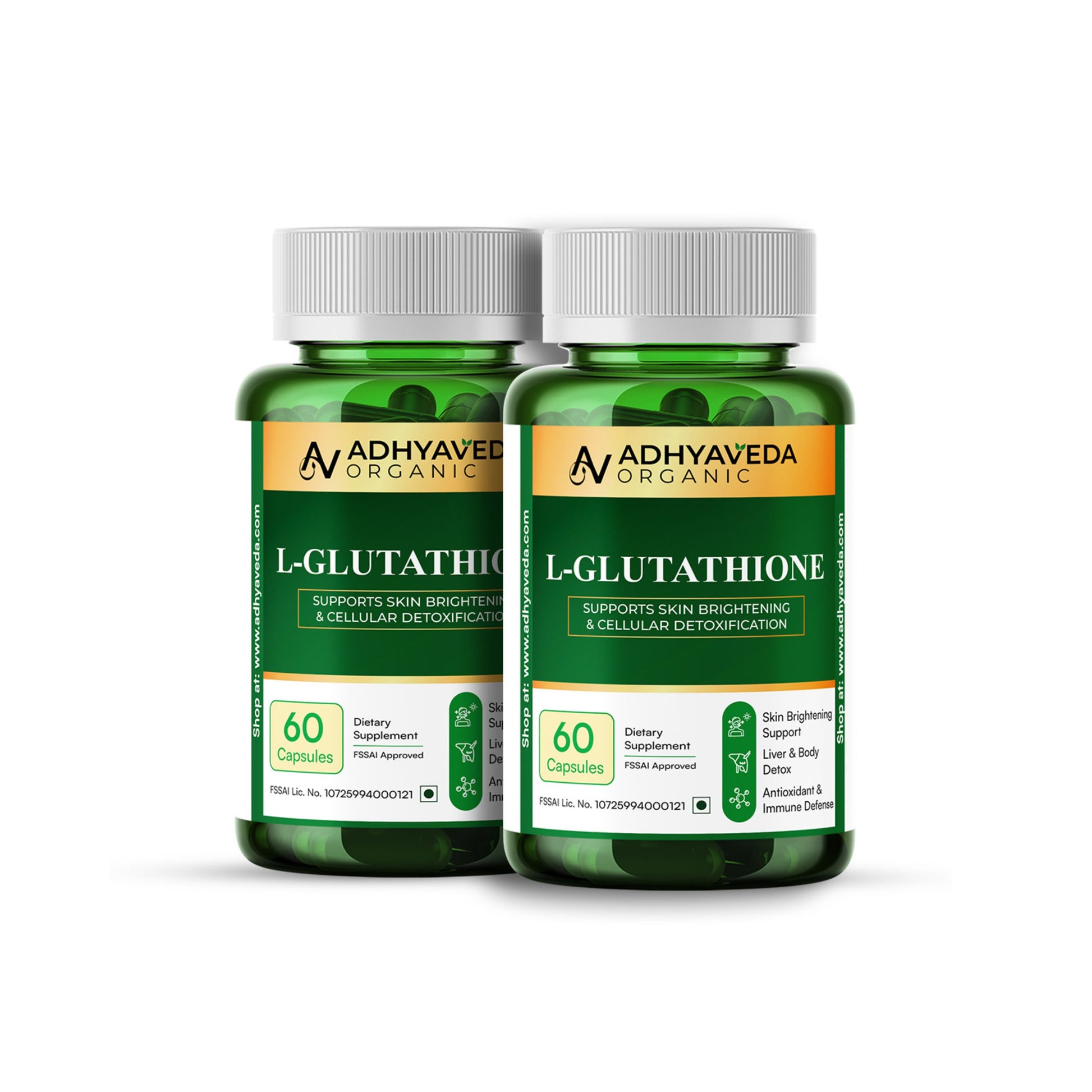 Adhyaveda L-Glutathione Supports Skin Brightening & Cellular Detoxification