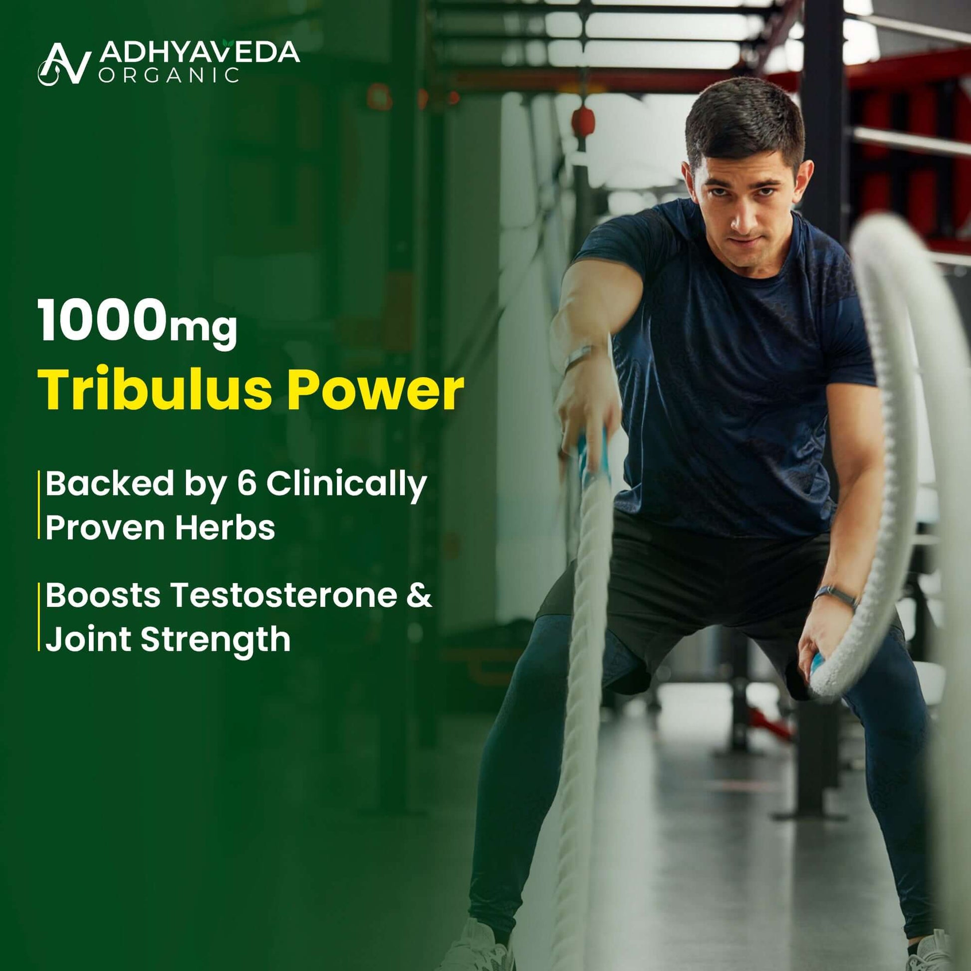 Adhyaveda Testosterone Booster - 1000mg Tribulus Power