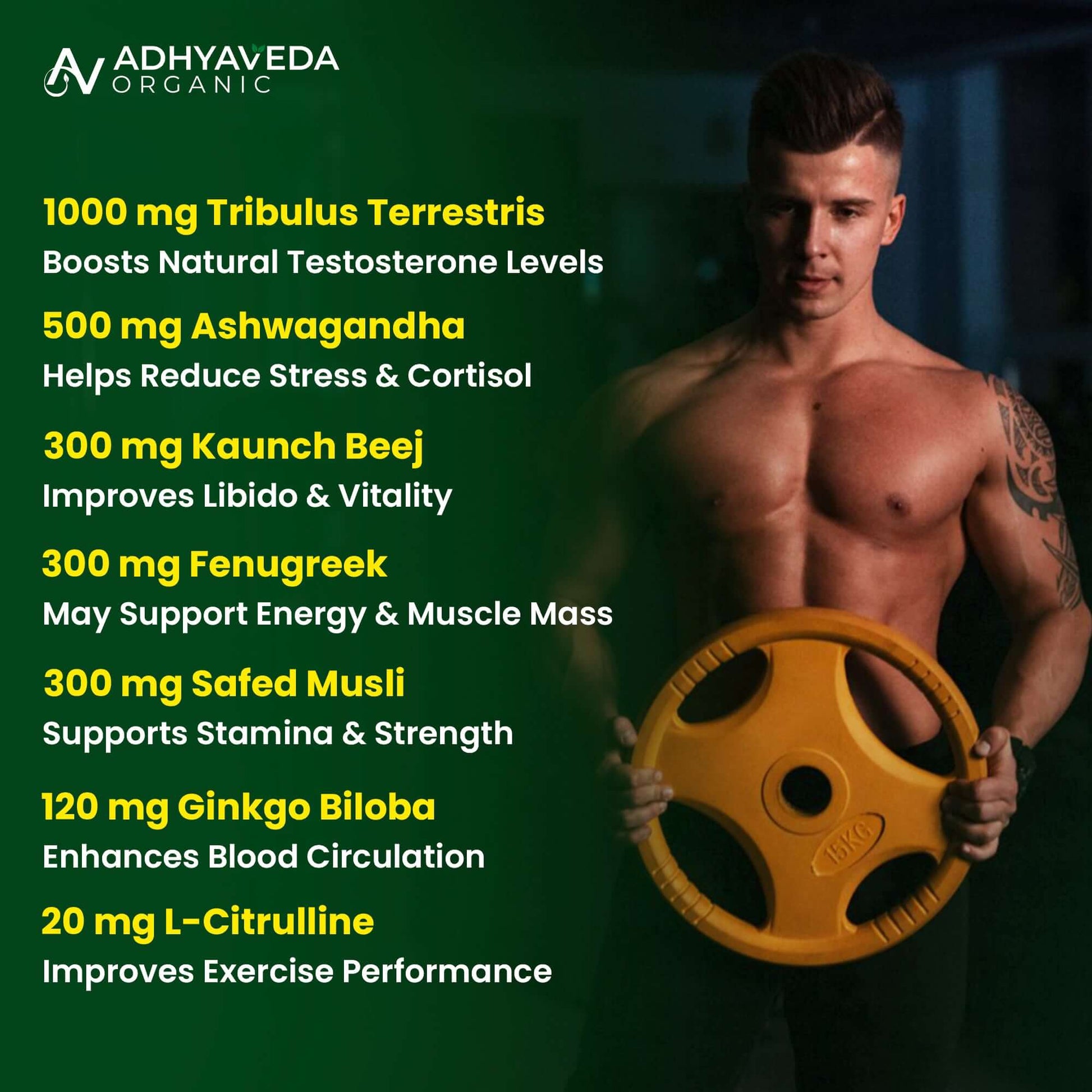 Adhyaveda Testosterone Booster Details and Benefits
