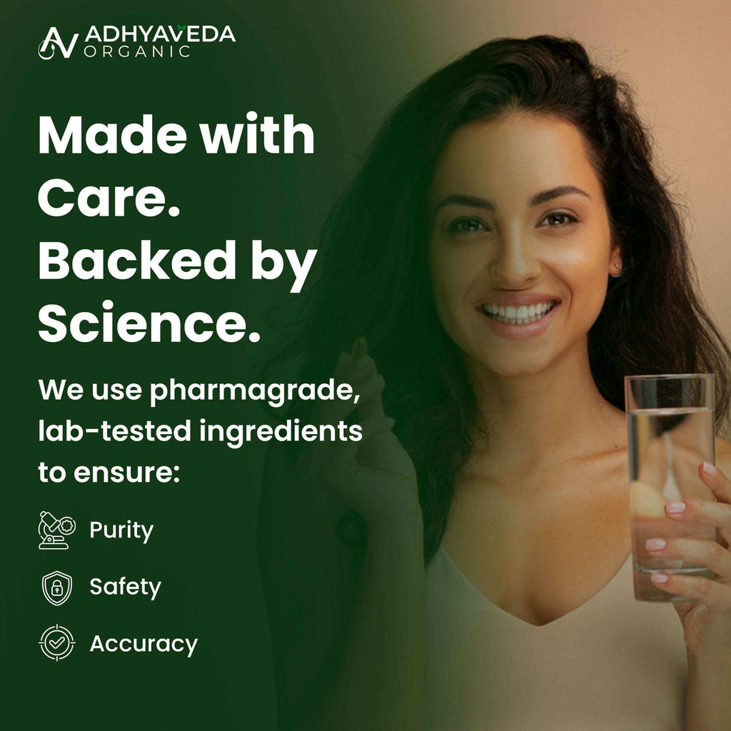 Adhyaveda L-Glutathione | Vitamin C, Amla, Grape Seed & Zinc | Skin Brightening, Antioxidant | 120 Vegan Capsules | Cellular Detox Formula - Adhyaveda