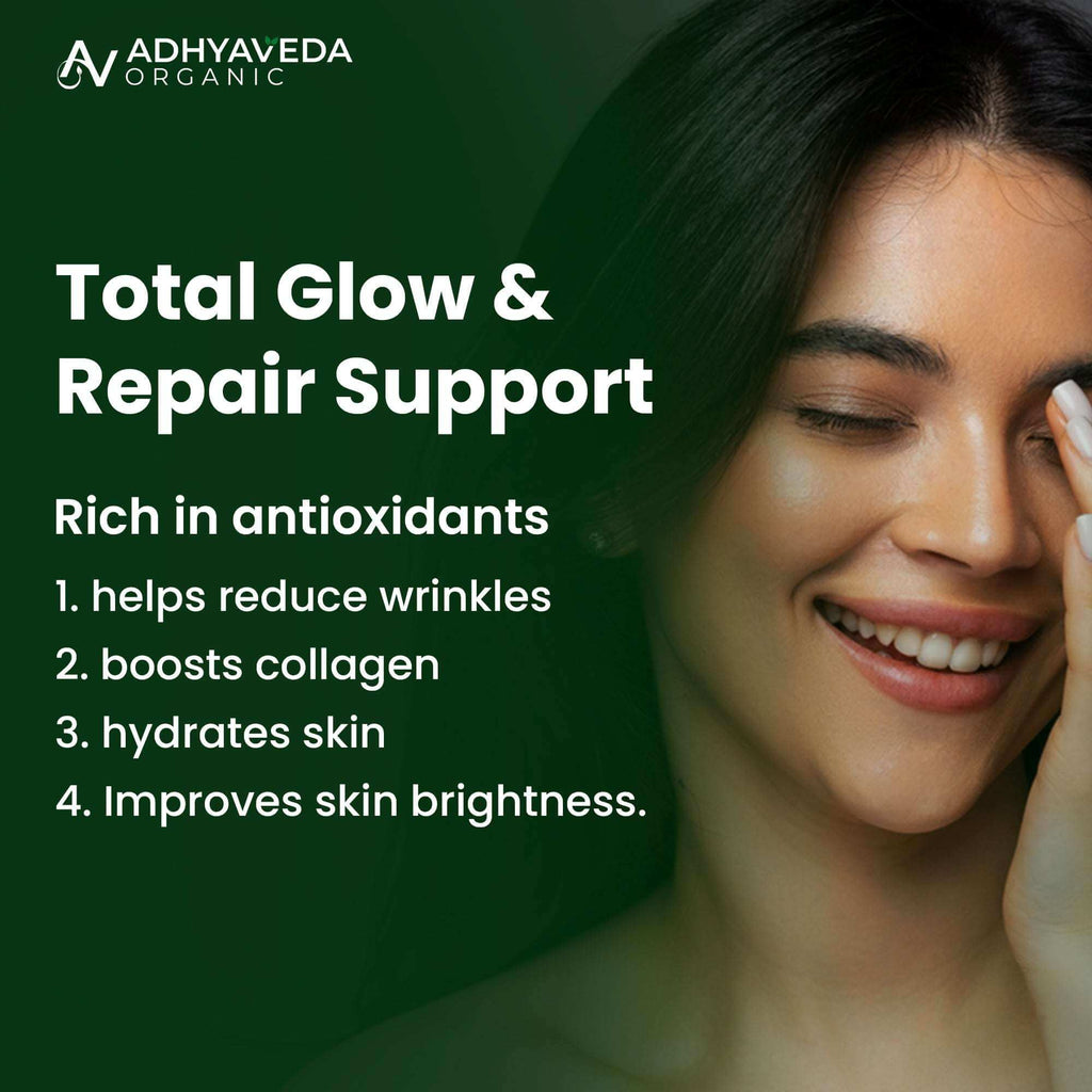 Adhyaveda L-Glutathione | Vitamin C, Amla, Grape Seed & Zinc | Skin Brightening, Antioxidant | 120 Vegan Capsules | Cellular Detox Formula - Adhyaveda