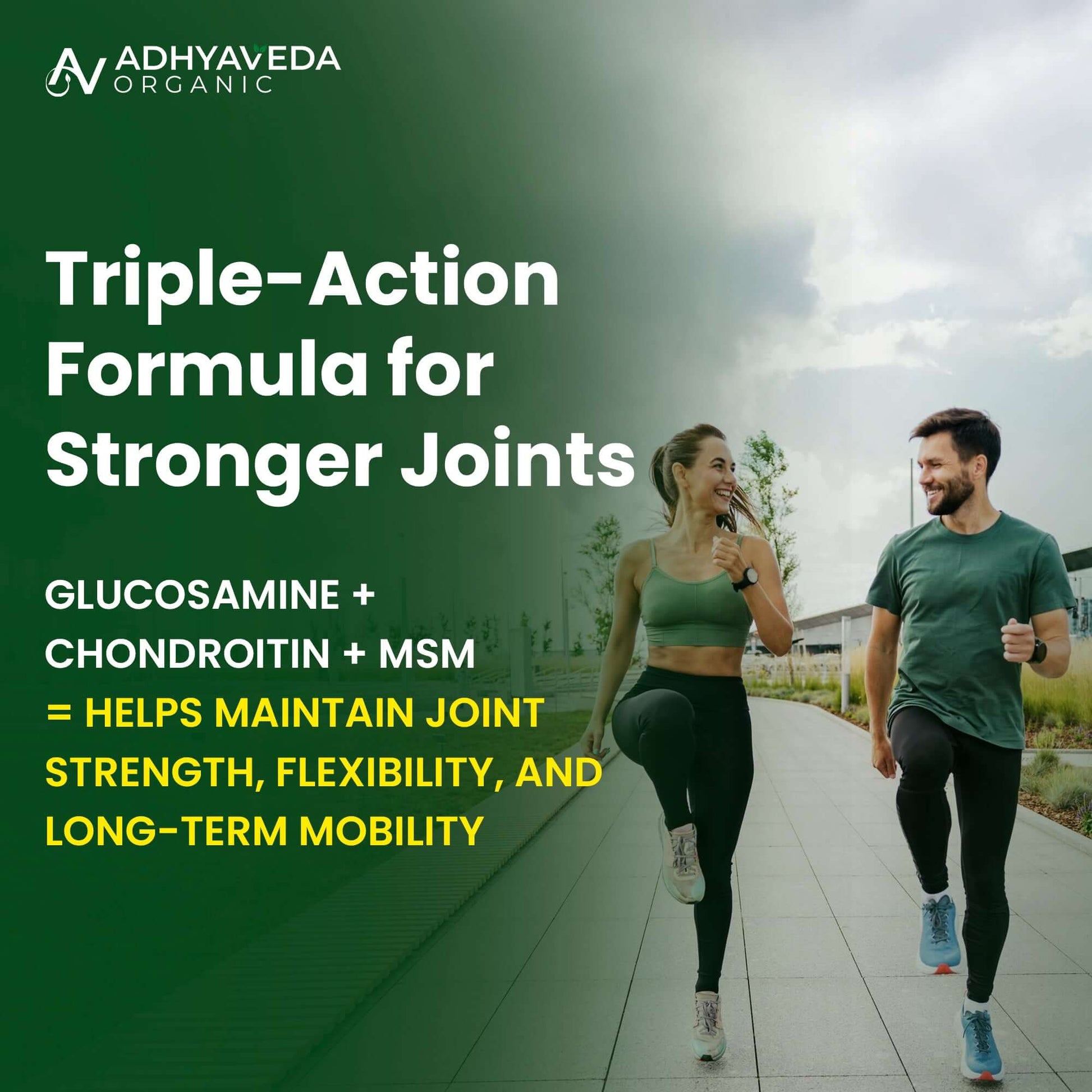 Adhyaveda Joint Support Tablets | Flexibility, Cartilage & Pain Relief Supplement