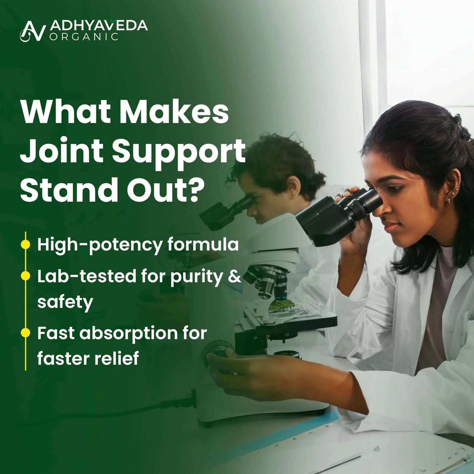 Adhyaveda Joint Support | Glucosamine, MSM, Collagen, Boswellia & Turmeric | Flexibility & Pain Relief Supplement | 120 Tablets - Adhyaveda