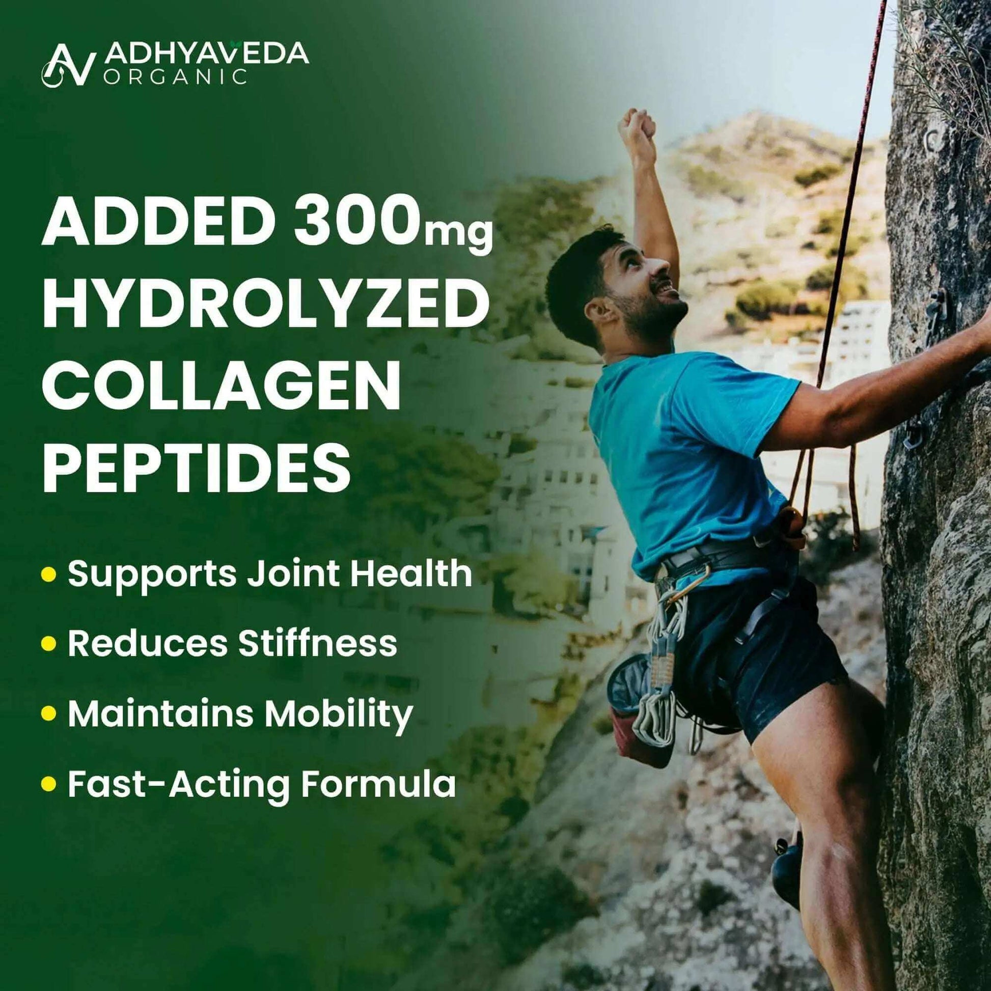 Adhyaveda Joint Support | Glucosamine, MSM, Collagen, Boswellia & Turmeric | Flexibility & Pain Relief Supplement | 120 Tablets - Adhyaveda